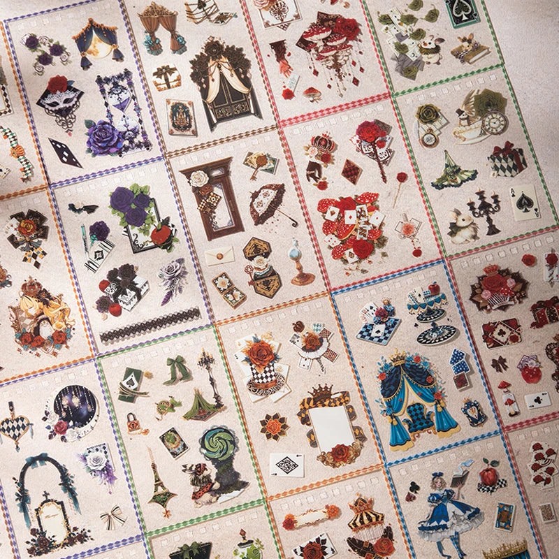 Mr.Paper 50Sheets/Book Fairy Tale Theme Die-cut PET Sticker Book DIY Journal Supplies for Phone Case Envelope Calendar Cup Decor