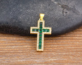 AIBEF New Arrivals Cross Crystal Pendant Necklace Copper Cubic Zircon Choker 6 Colors Choice Religion Jewelry Accessory Gift