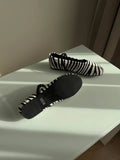 FEDONAS New Arrivals Women's Horsehair Shoes Mixed Zebra Stripes Fashion Simple Flats Heels Daily Comfort Casual Shoes Loafers
