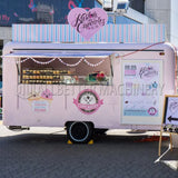 Allbetter New Design Pink Food Truck Candy Juice Vending Kiosk Ice Cream Food Trailer Cute Commercial Food Truck for Sale