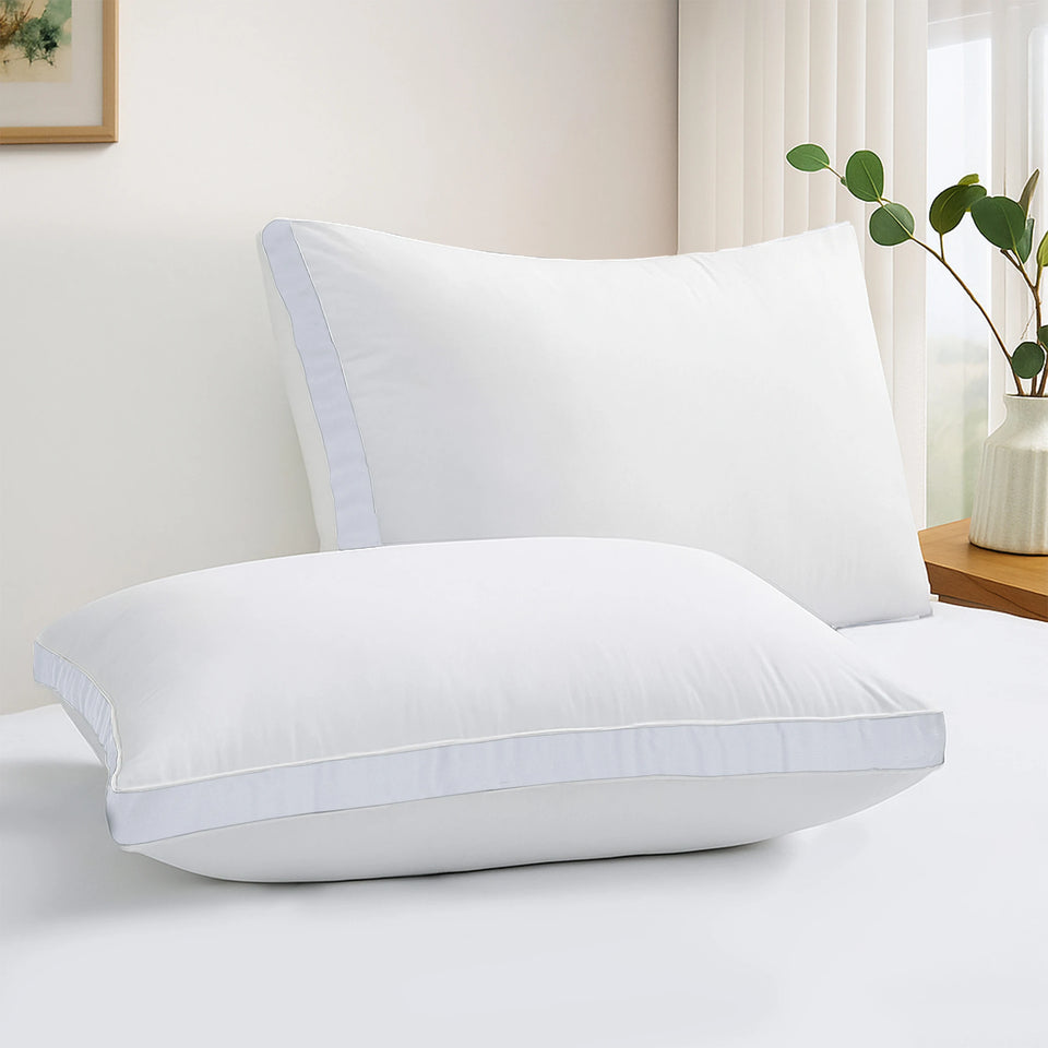 Lux Décor Bed Pillows- Set of 2 - Hotel Quality Gusseted Down Alternative Pillows for Back, Stomach or Side Sleepers