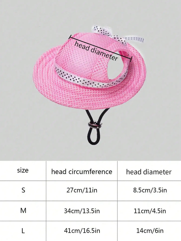 UV resistant adjustable pet sun hat - comfortable knit, suitable for small and medium-sized dogs and cats