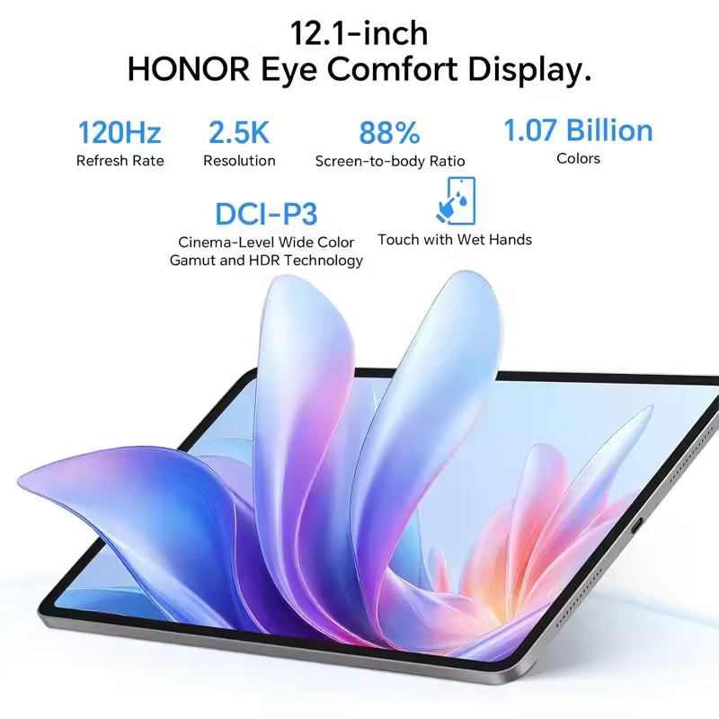 EU Version HONOR Pad 10 Tablet Wi-Fi 8GB+256GB 12.1-inch 120Hz 2.5K Display 10100mAh Battery Qualcomm Snapdragon 7 Gen 3 Android