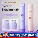 2 in 1 Electric Hair Trimmer for Women Dual Head USB Charging Cordless Wet Dry Body Facial Bikini Shaver Portable
