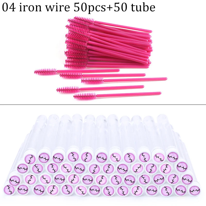 Reusable Eyebrow Brush Tube Disposable Eyelash Brushes Mix Eyebrow Brush with New Eelash Resin Drill Replaceable Makeup Brushes