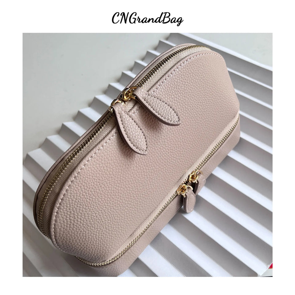 Personalized Cosmetic Bag Pu Leather Women Travel Makeup Bag with Jewelry Organizer Case 2 in 1 Ladies Travel Clutch Pouch