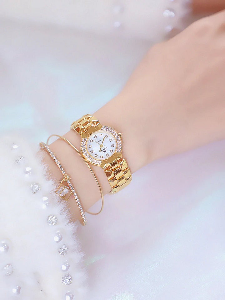 Women Luxury Brand Watch 2025 Dress Silver Gold Women Wrist Watch Quartz Diamond Ladies Watches Female Clock Bayan Kol Saati