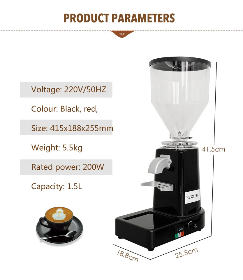 XEOLEO Electric Coffee grinder Commercial&Home Coffee Bean Miller 60mm Burr Grinder Coffee Milling machine Espresso Machine 200W