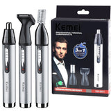 Kemei rechargeable all in one hair trimmer for men grooming kit electric beard trimmer facial body eyebrow nose ear trimer women