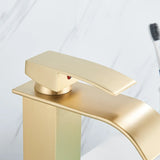 Rozin Deck Mounted Bathroom Basin Faucet Waterfall Vanity Sink Hot and Cold Water Mixer Tap,Chrome,Black,Gold Color