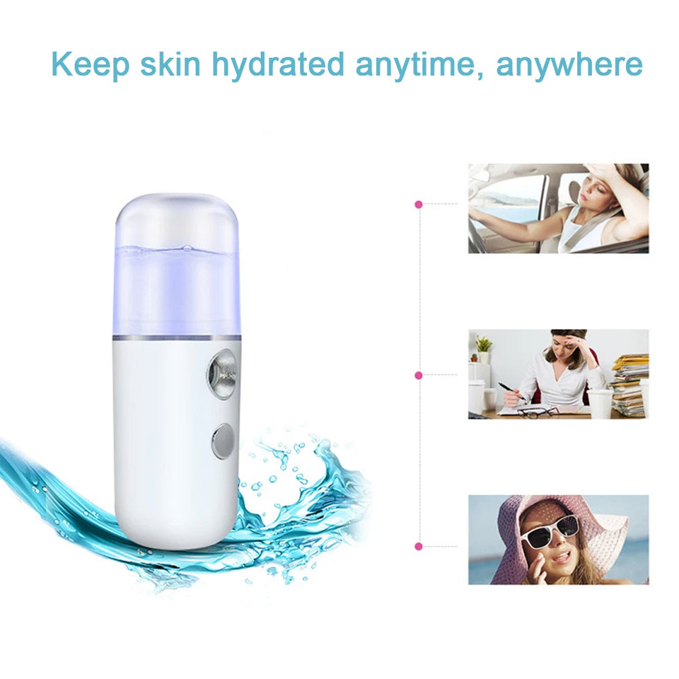 1PC Water Replenishment Device USB Charging Spray Device Facial Humidifier Portable Handheld Facial Beauty Device