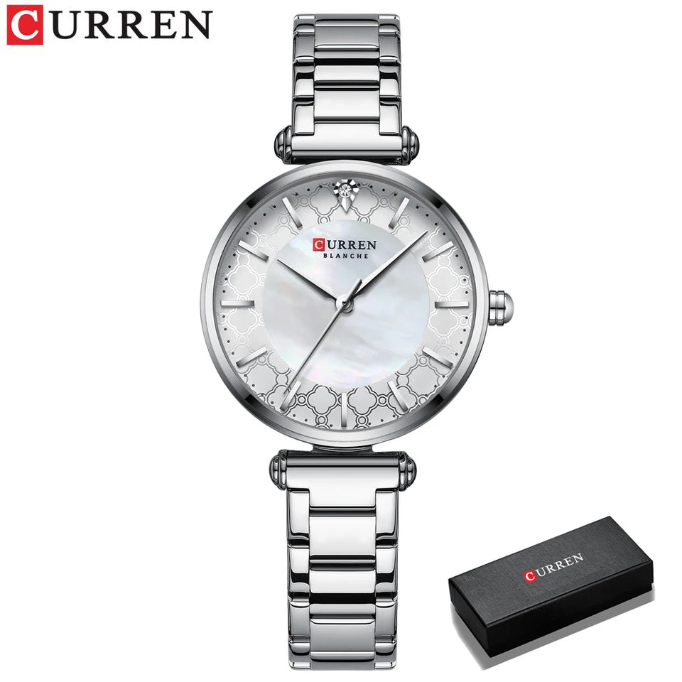 Fashion Stainless Steel Women Luxury Watch Analog Quartz Wristwatch Ladies Elegant Dress Watches Gift Clock Relogio Feminino