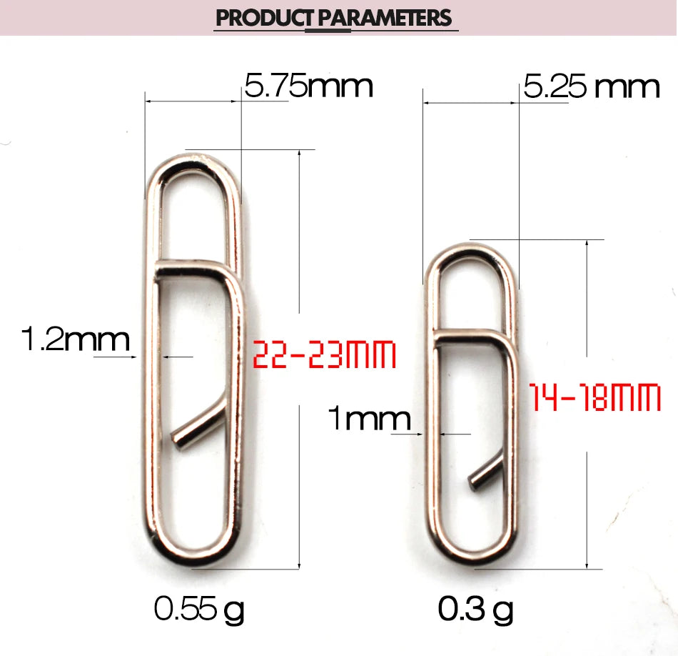 MNFT 50Pcs Powerful Stainless Steel Fast Link Clip Snap Fishing Tackle Quick Change Lead Links Clips Interlock Accessories
