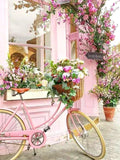 HOMFUN Diamond Painting Full Square/Round Drill 5D DIY "Rose flower car Tower" Daimond Embroidery Rhinestone Cross Stitch Decor