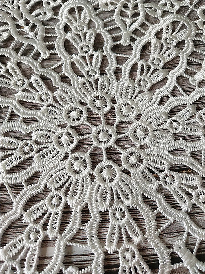 Pastoral Round Hand Crochet Cotton Placemat For Dining Kitchen Restaurant Coaster Balcony Coffee Table Mat Christmas Decoration