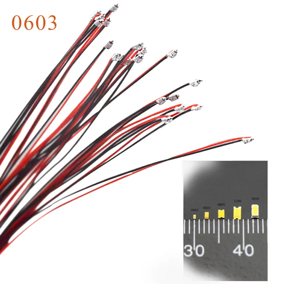 20pcs SMD Led Model lighting Toys Train HO N Scale Model Trains Pre-soldered Micro Litz Wired LED Leads Light Layout for Diorama