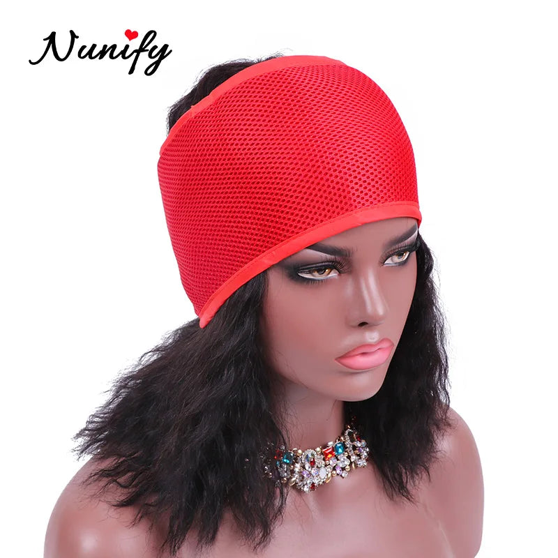 Nunify New Fashion Non Slip Adjustable Lace Wig Headband Foam Mesh Wrap Wig Band Soft Polyester Mesh Belt Bonnets
