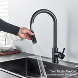 Black Pull Out Sensor Kitchen Faucet Touch Control Faucet 2 Function Mixer For Sink Tap Sprayer Single Handle Mixer Tap