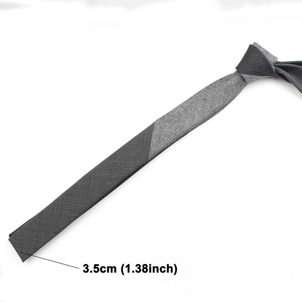 Commercial Luxury 100% Wool Tie Classical Color Black Grey Necktie Mens Fashion Neckties Designer Handmade European Style Ties