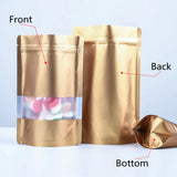 100PCS Stand-up Matte Aluminum Foil Window Ziplock Bag DIY Snack jewelry Spice Candy Customize Logo Brand Gift Storage Pouches