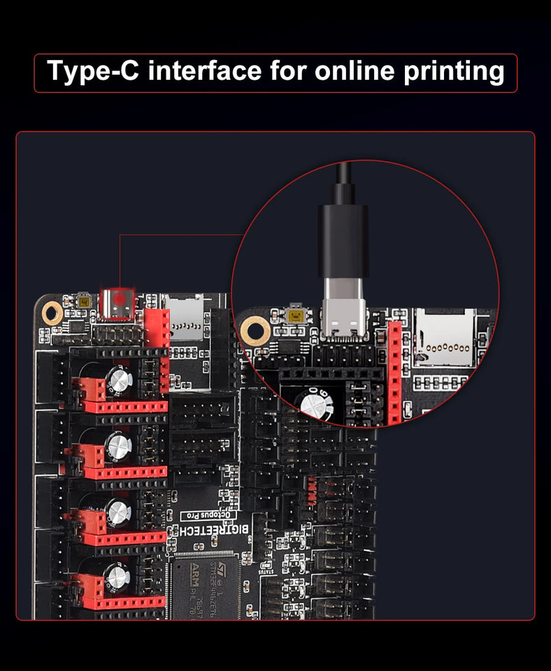 BIGTREETECH Octopus Pro 3D Printer Motherboard 60V 8-axis Support TMC5160 Pro TMC2209 for Ender3 VORON 2.4 3D Control Board