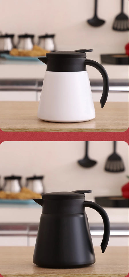 600ml Stainless Steel Thermal Coffee Carafe Double Wall Thermos Carafes for Home, Office, Keep Beverages Hot - garrafa térmica