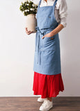 Cotton Denim Aprons Gardening Coffee Shop Kitchen Cooking Baking BBQ Cleaning Painting Restaurant Stylish Design Florist Apron