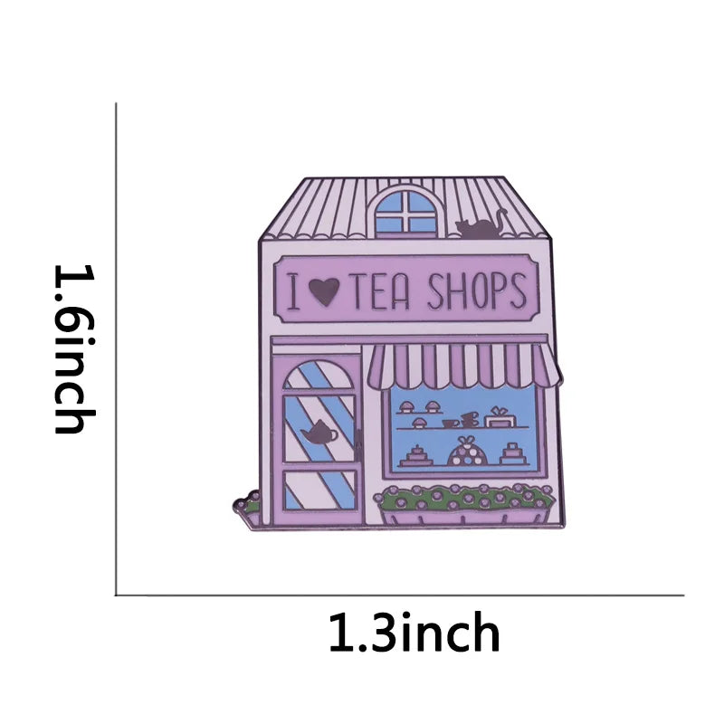 Come to this adorable Tea Shop to have a cup of tea, This store brooch delivers all good taste of your drink.