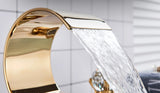 Wanmivezlo Waterfall Bathroom Basin Faucet Deck Mounted Cold Hot Water Mixer Single Hole Water Tap 3 Holes Washing Tap
