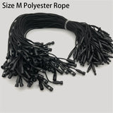 100PC /lot Plastic Tag White Beige Black Hang Tag Polyester Rope String Snap Lock Pin Loop Tie Fasteners