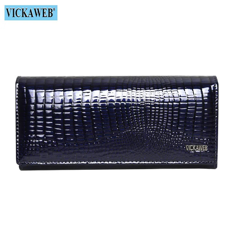 New Women Magnetic Hasp Wallet Genuine Leather Coin Purse Ladies Long Fashion Female Card Hold Money Bag AE501-1