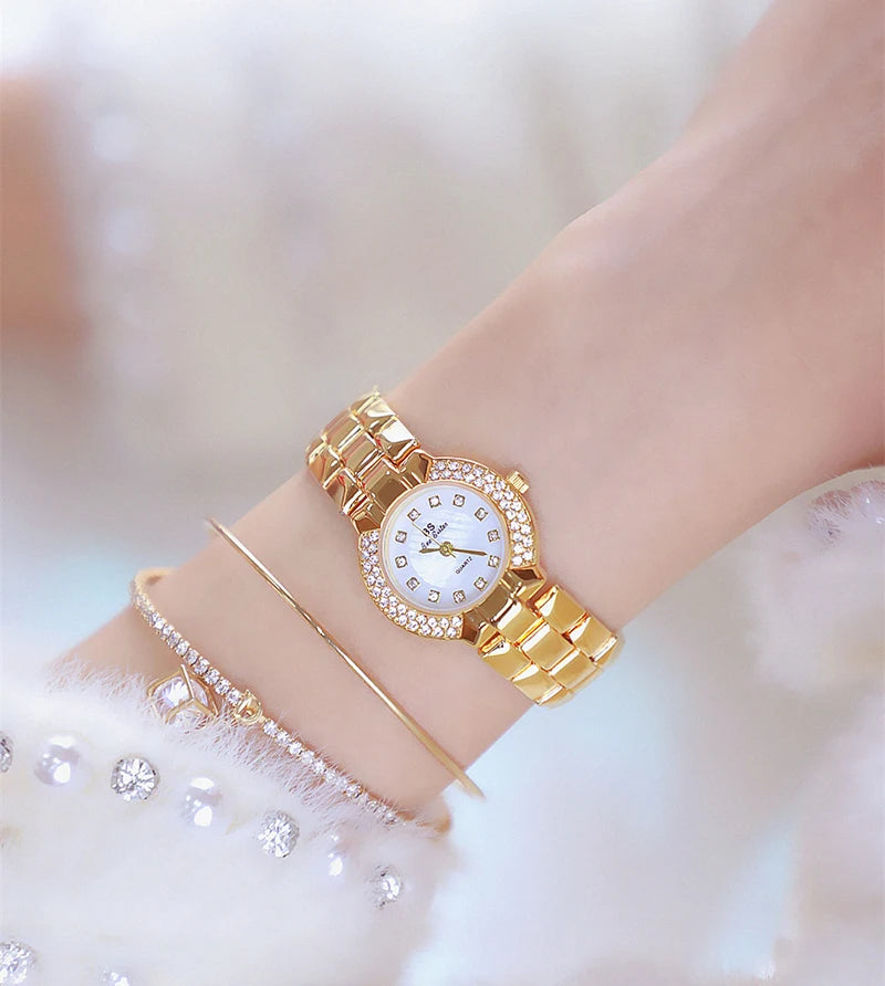 Women Luxury Brand Watch 2025 Dress Silver Gold Women Wrist Watch Quartz Diamond Ladies Watches Female Clock Bayan Kol Saati