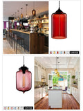 Modern Restaurant Chandelier Light Blown Colorful Glass  Lampshade Glass Ceiling Hanging Lamps Living Room Coffee Room Office