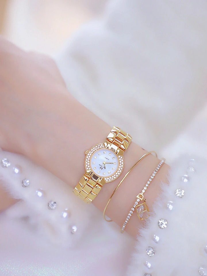 Women Luxury Brand Watch 2025 Dress Silver Gold Women Wrist Watch Quartz Diamond Ladies Watches Female Clock Bayan Kol Saati