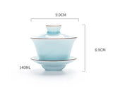 Celadon Tea Tureen, Kung Fu Tea Set, Flower Gaiwan, Puer Kettle,Teapot Lovers, Tea Accessories, 140ml