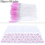 Reusable Eyebrow Brush Tube Disposable Eyelash Brushes Mix Eyebrow Brush with New Eelash Resin Drill Replaceable Makeup Brushes