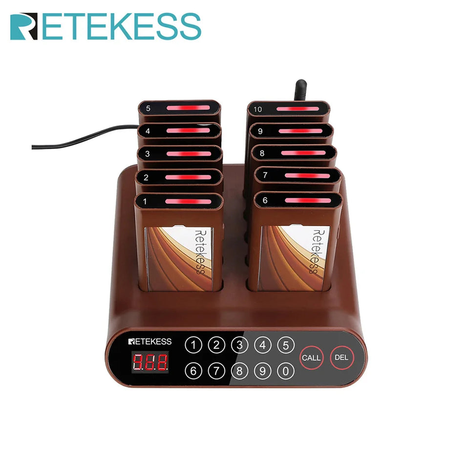 RETEKESS TD157 Restaurant Pager System Pagers 984ft Long Range Beepers for Food Truck Bars  Food Court No Vibration Mode