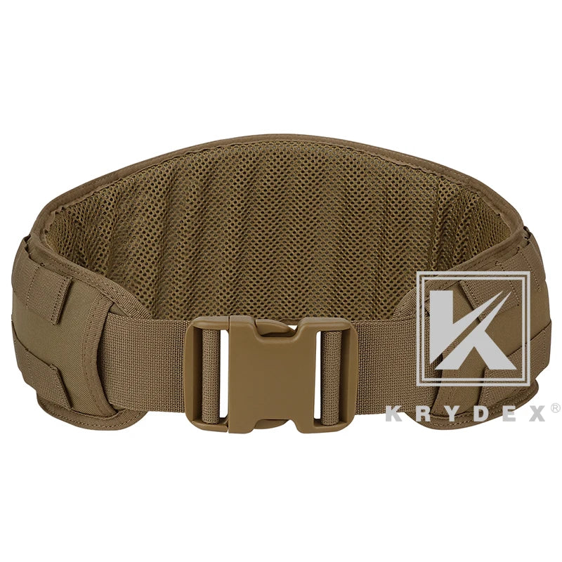 KRYDEX Tactical Waist Belt, MOLLE Soft Wide Padded Battle Belt, Shooting Airsoft Hunting Multi-Function Quick Release Belt