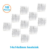 En-Labs 10pcs Silver 10x10x10mm Aluminum Heat Sink Radiator Heatsink,Electronic Chip Cooling Radiator Cooler for IC MOSFET SCR