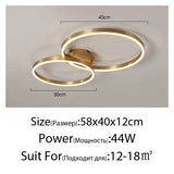 Nordic Creative Round Circle Chandeliers For Bedroom Living Room Restaurant Lighting Golden Coffee Lustre Ring Ceiling Lights