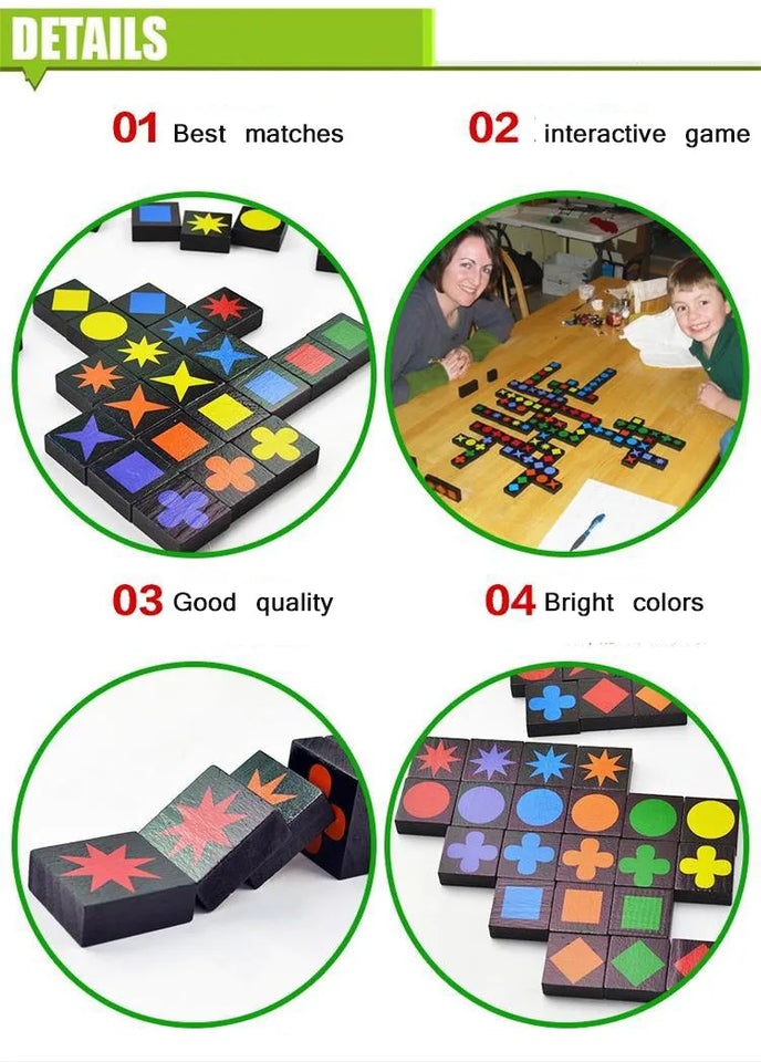 2024 New Children's Educational Toys Qwirkle Wooden Chess Parent Child Interactive Games Children's Adult Toys Christmas Gifts