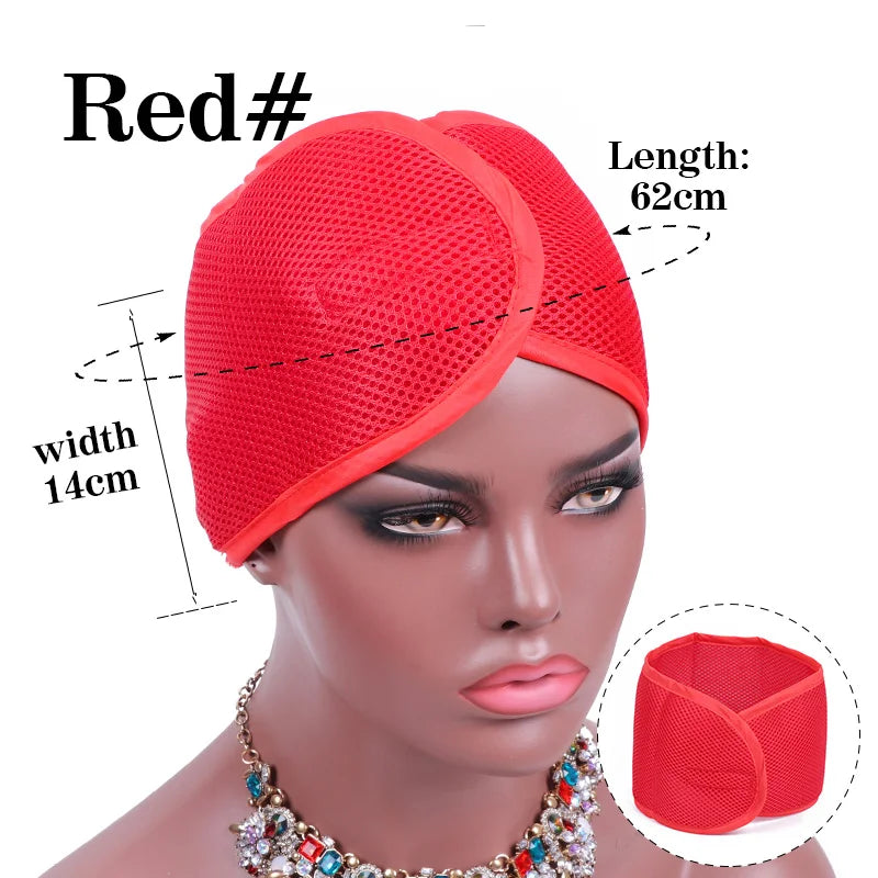 Nunify New Fashion Non Slip Adjustable Lace Wig Headband Foam Mesh Wrap Wig Band Soft Polyester Mesh Belt Bonnets