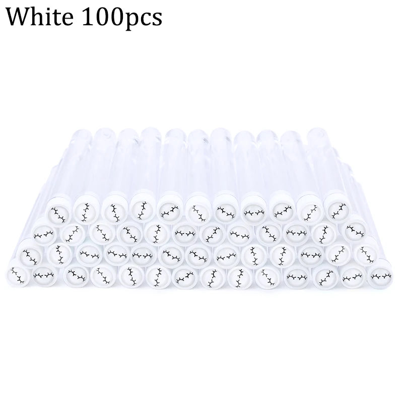 Reusable Eyebrow Brush Tube Disposable Eyelash Brushes Mix Eyebrow Brush with New Eelash Resin Drill Replaceable Makeup Brushes