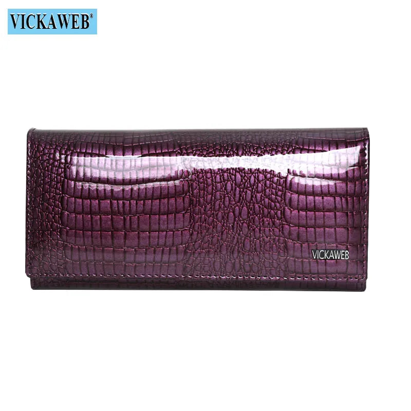 New Women Magnetic Hasp Wallet Genuine Leather Coin Purse Ladies Long Fashion Female Card Hold Money Bag AE501-1