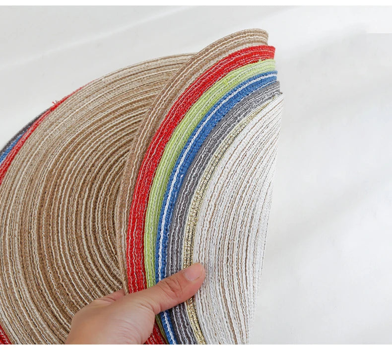 Anti Slip Heat Resistant Coasters for Coffee Tea Mug, Round Table Mat Linen Drink Coaster, Kitchen Accessories Decor Placemats