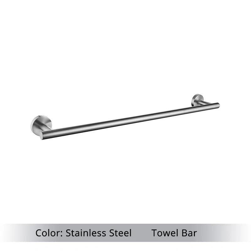 Bathroom Accessories Hardware Set Kit Towel Bar Wall Mount Matt Black Toilet Paper Holder Hand Robe Hook Hanger Stainless Steel