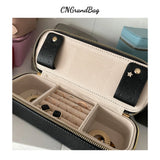 Personalized Cosmetic Bag Pu Leather Women Travel Makeup Bag with Jewelry Organizer Case 2 in 1 Ladies Travel Clutch Pouch