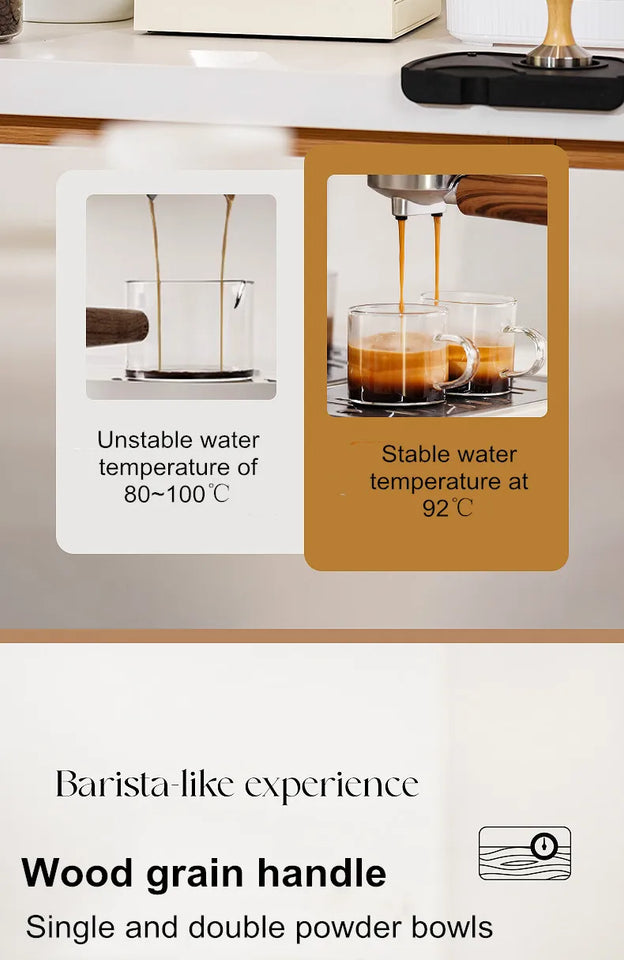 Coffee Maker Stainless Steel Italian Household Small Semi-Automatic Coffee Machine Steam Milk Bubble Concentration Office Steam