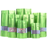 100PCS Stand-up Matte Aluminum Foil Window Ziplock Bag DIY Snack jewelry Spice Candy Customize Logo Brand Gift Storage Pouches