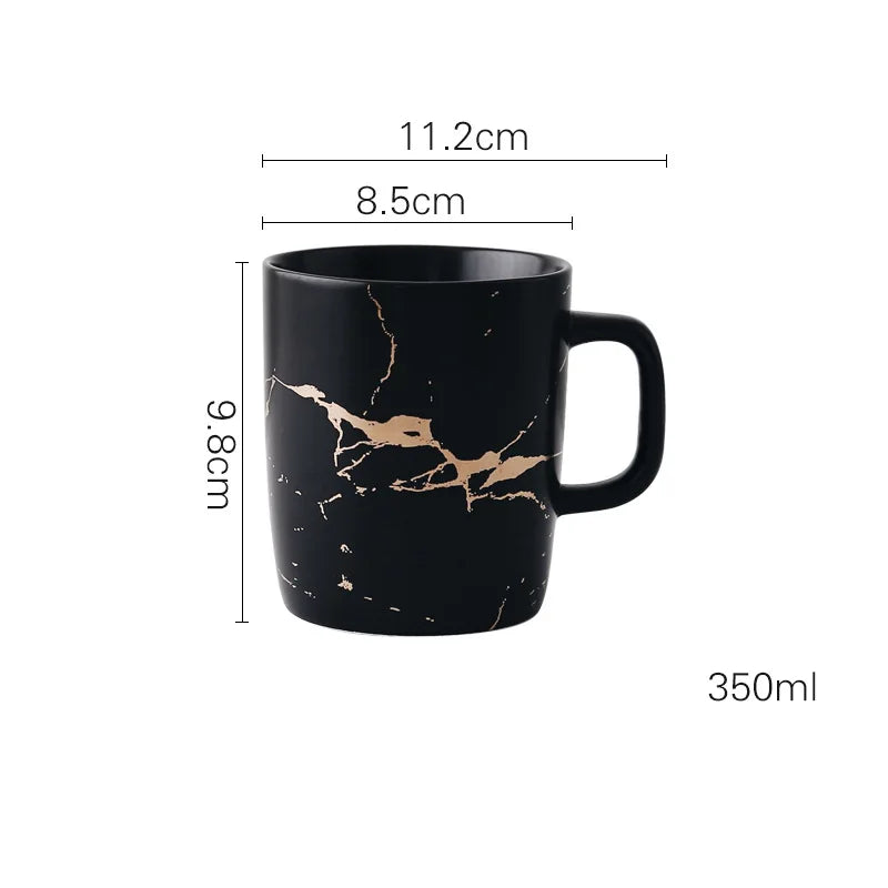 Coffee Mugs Marble Gold Inlay Mug Breakfast Mug Office Home Drinkware Milk  Cup Dropshipping